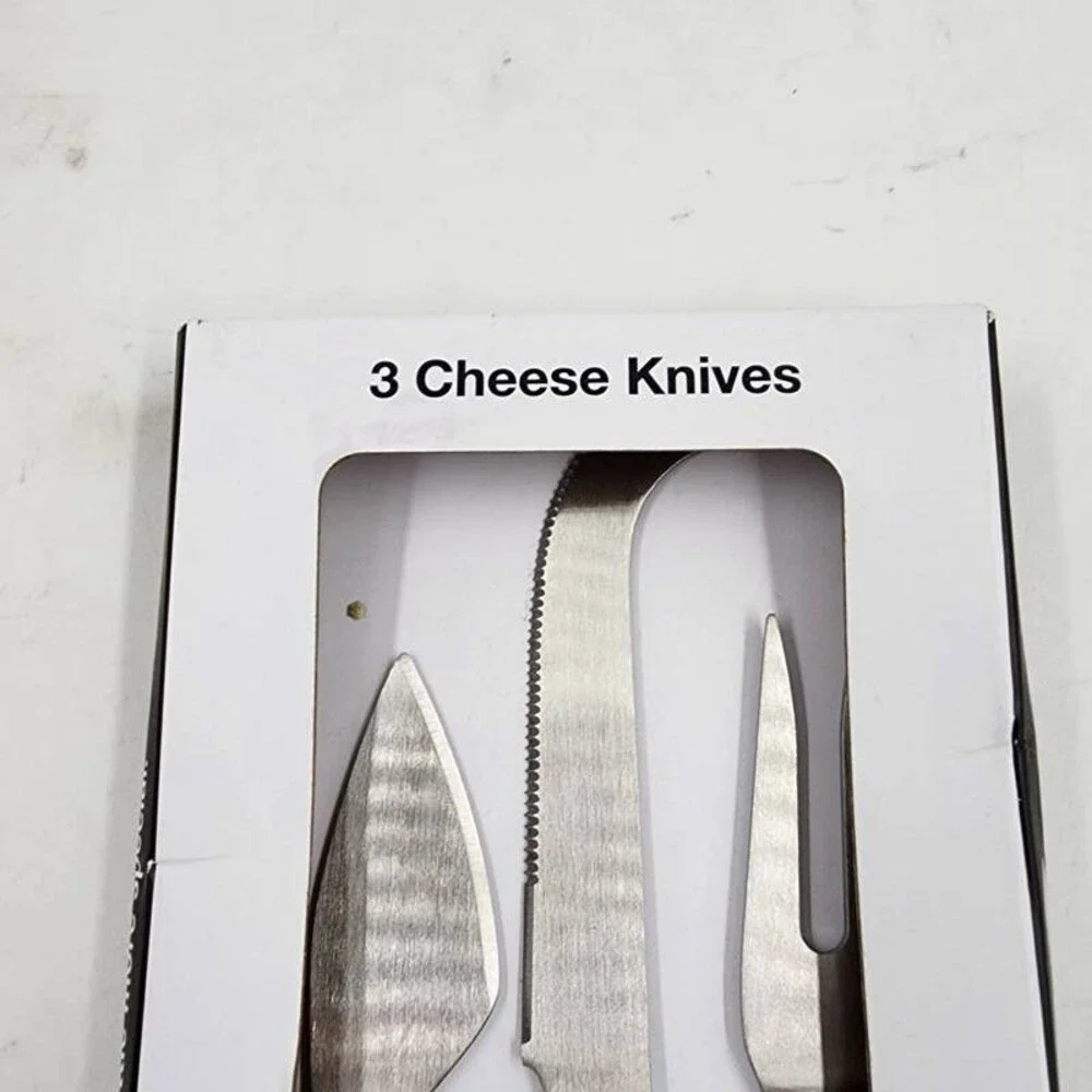 The Cellar Wood & Metal Cheese Serving Set Black/Silver - 3 Piece